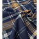 Tissu Flanelle de coton - Tartan ocre / navy