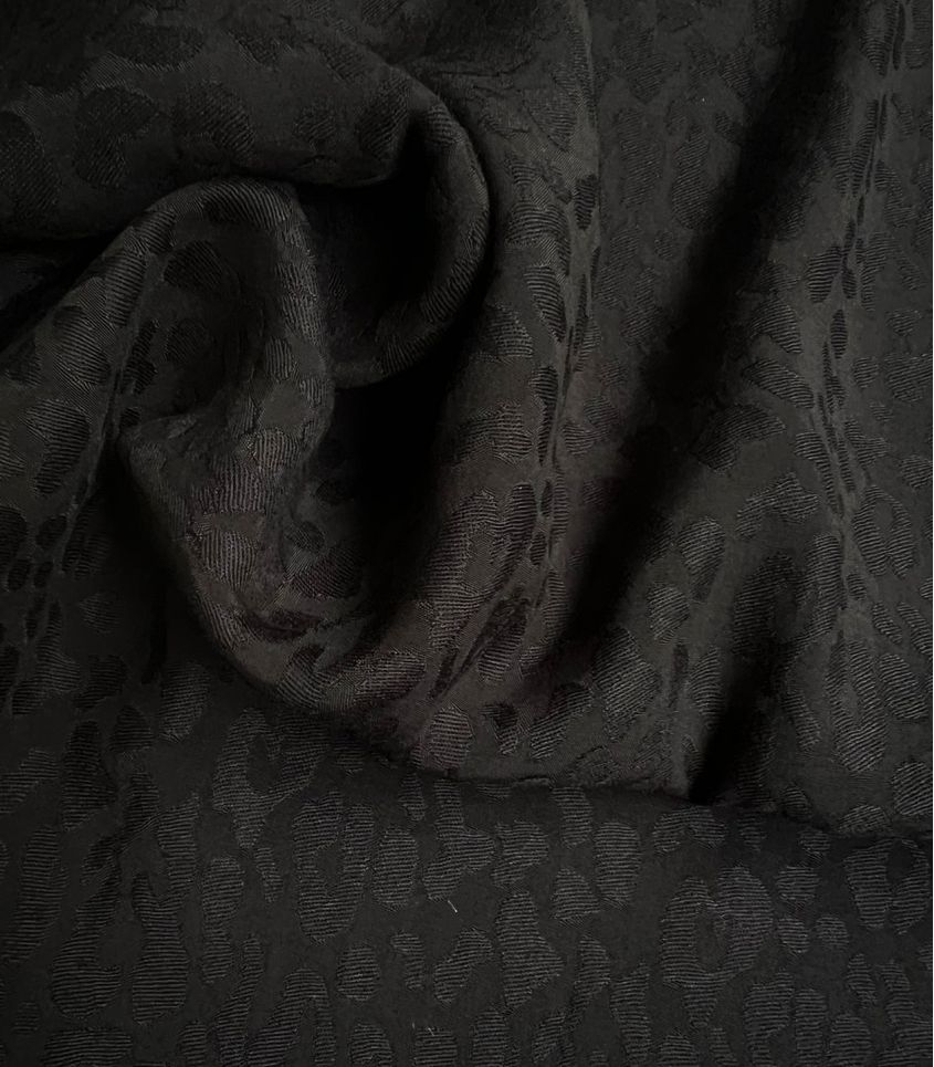 Tissu jacquard viscose - Léopard Black