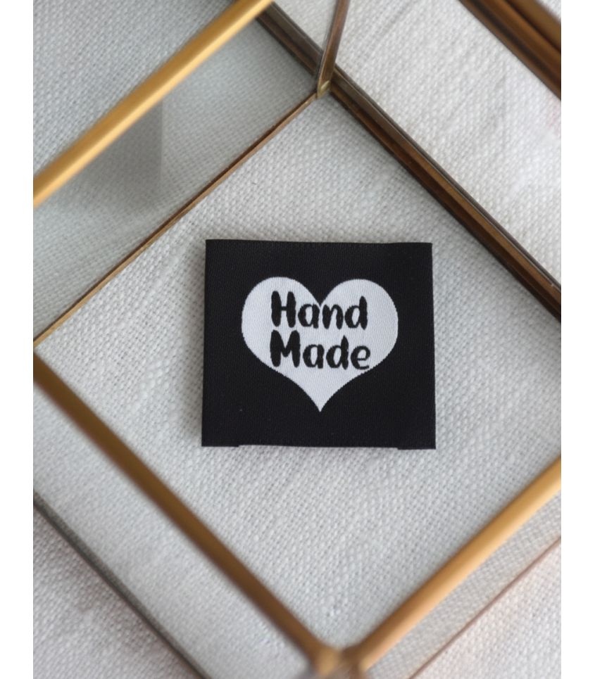 Etiquettes tissées à coudre - Hand Made BLACK