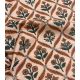 Tissu blockprint - Fleurs Camel