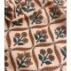 Tissu blockprint - Fleurs Camel