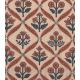Tissu blockprint - Fleurs Camel