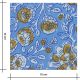 Tissu blockprint - Fleurs ocre sur bleu