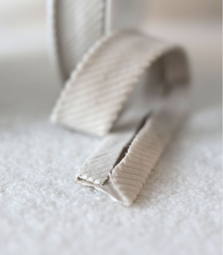 Biais velours grosses côtes - Crème