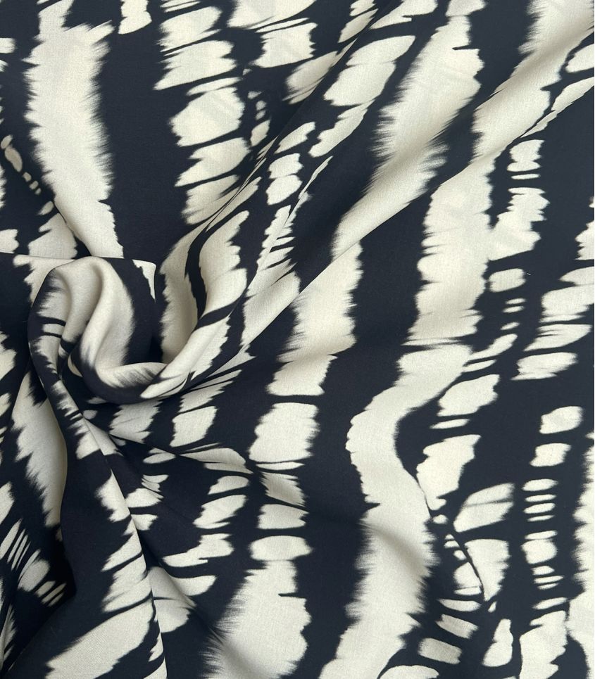 Tissu viscose Tie & Dye - Craie Charcoal