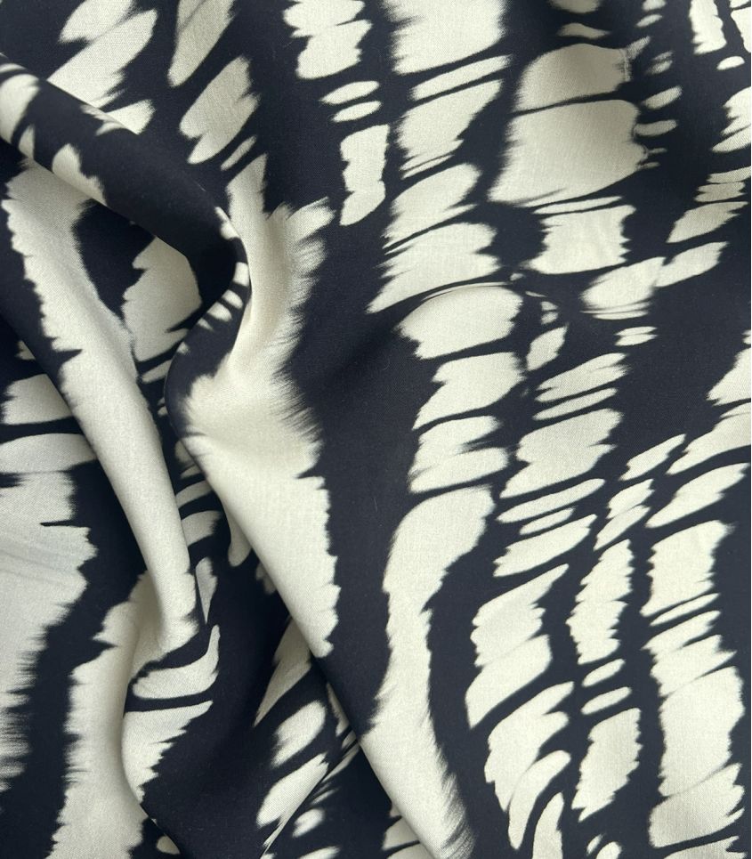 Tissu viscose Tie & Dye - Craie Charcoal Tissu viscose Tie & Dye - Craie Charcoal