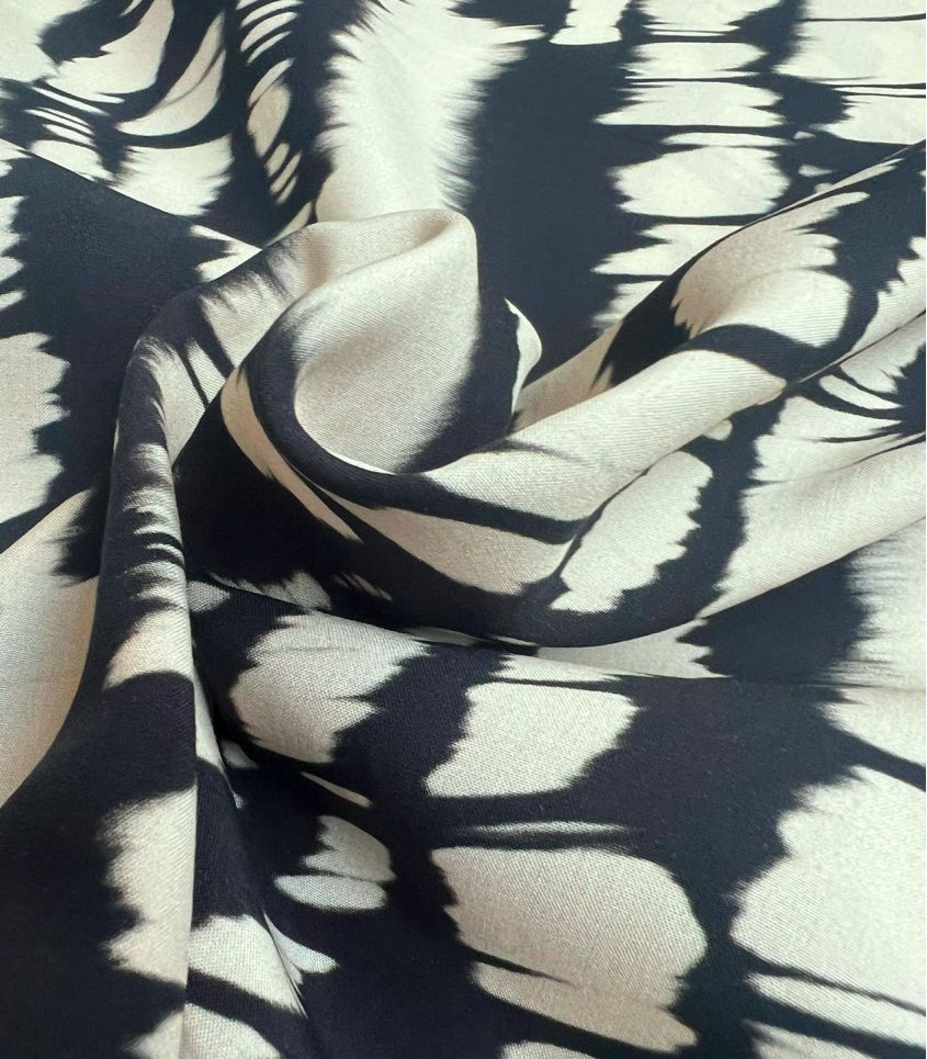 Tissu viscose Tie & Dye - Craie Charcoal Tissu viscose Tie & Dye - Craie Charcoal