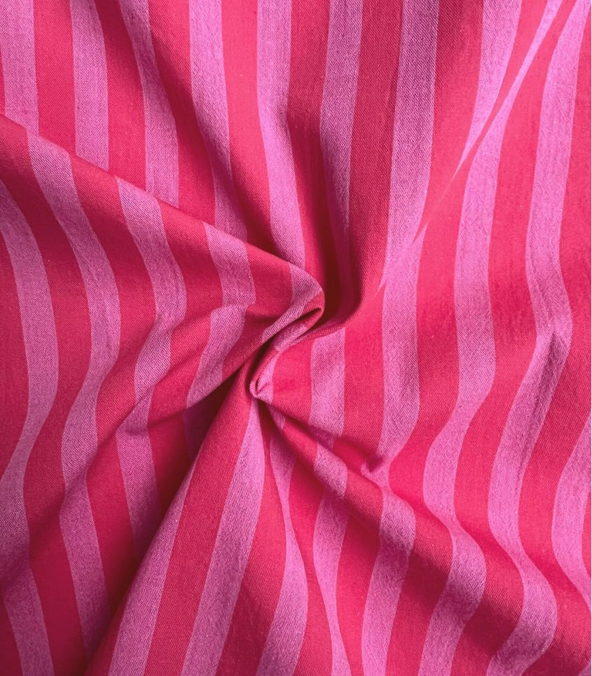 copy ofTissu coton lavé - Rayures Lipstick