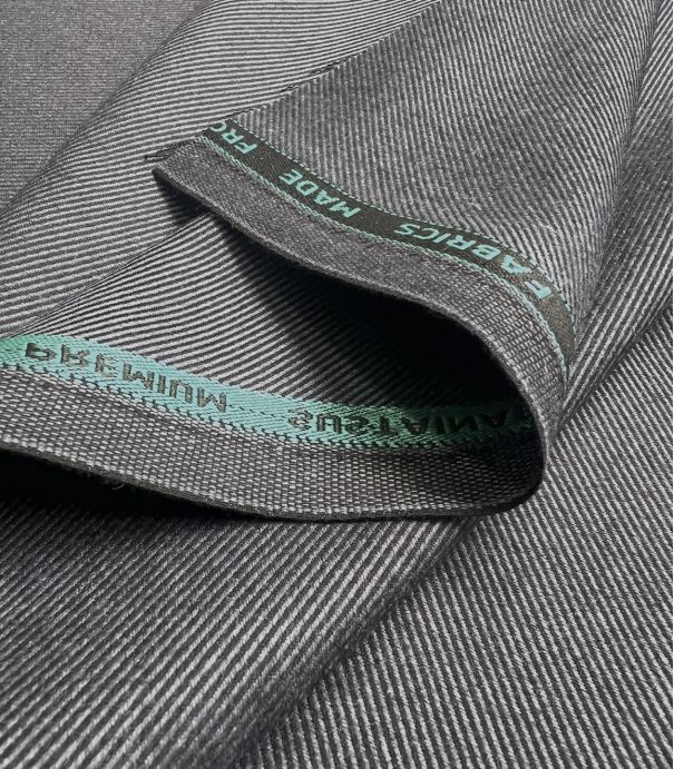 Tissu twill aspect denim - gris charcoal