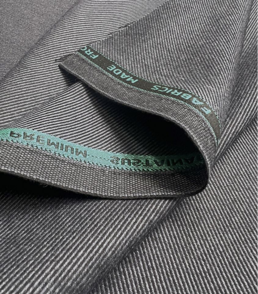 Tissu twill Bamboo et polyester recyclé - aspect denim gris