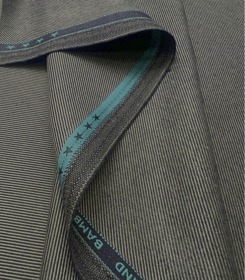 Tissu twill aspect denim - kaki charcoal