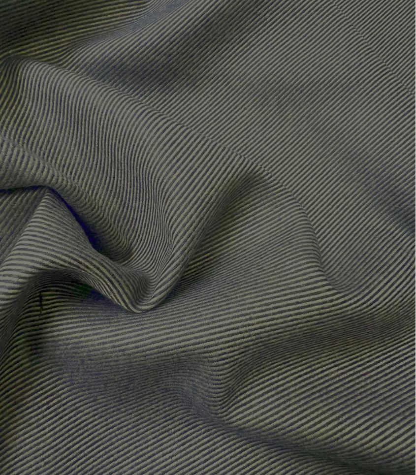 Tissu twill aspect denim - kaki charcoal Tissu twill aspect denim - kaki charcoal