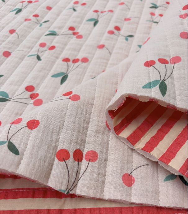 Tissu double gaze matelassé - Clafoutis