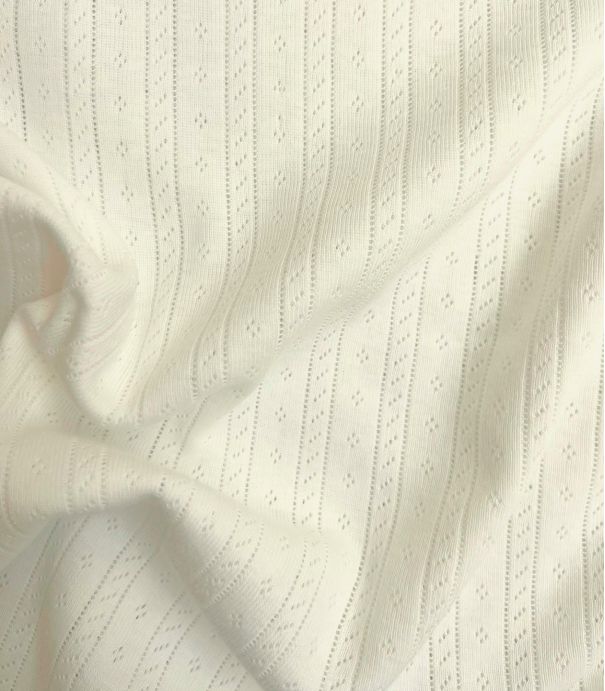 Tissu jersey pointelle - Crème
