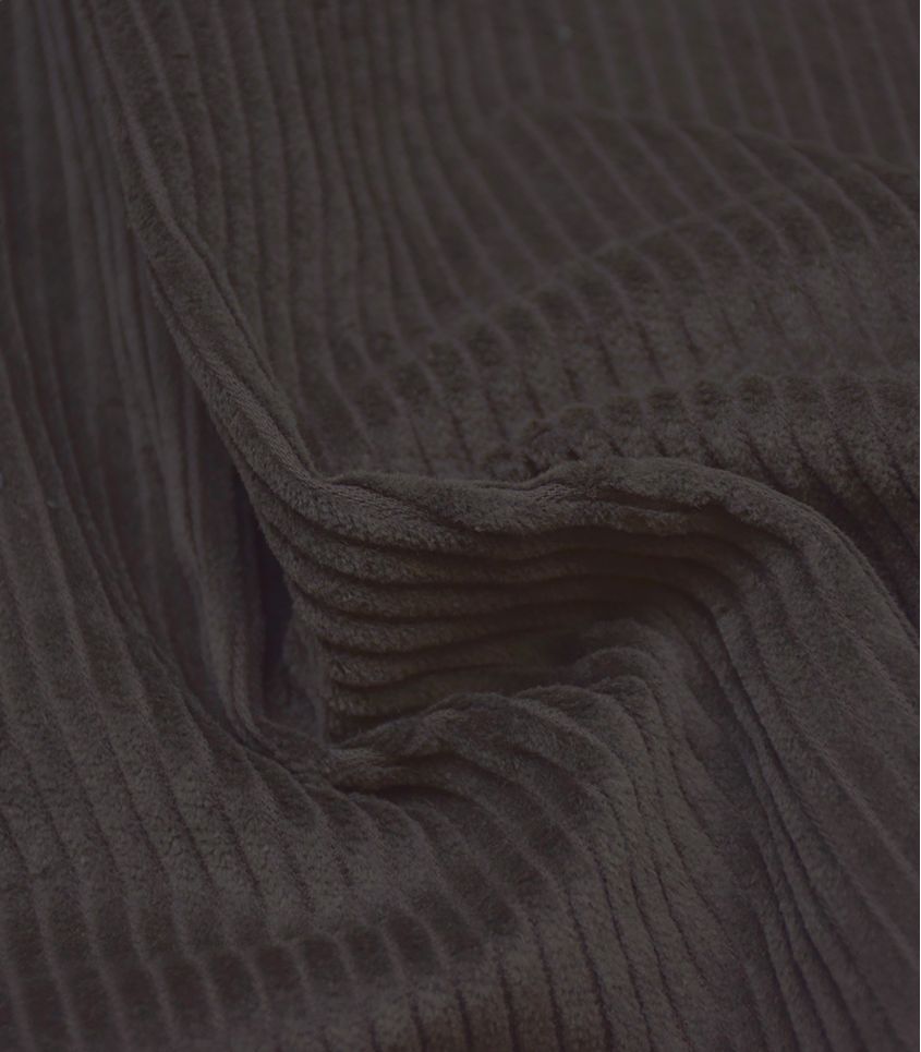 Tissu velours grosses côtes - Brun foncé