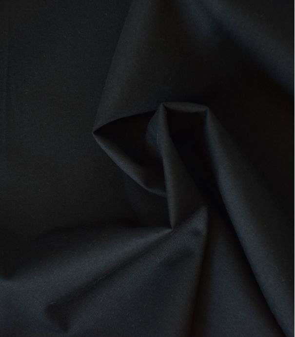 Tissu popeline de coton bio - Caviar