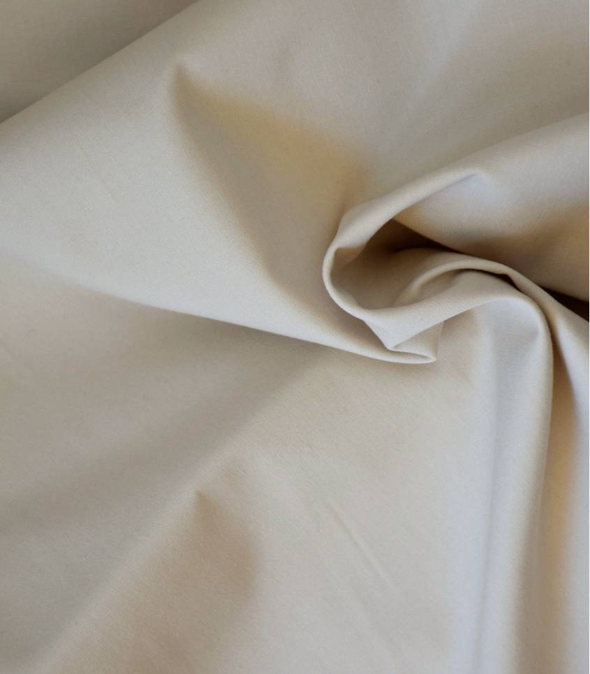 Tissu popeline de coton beige