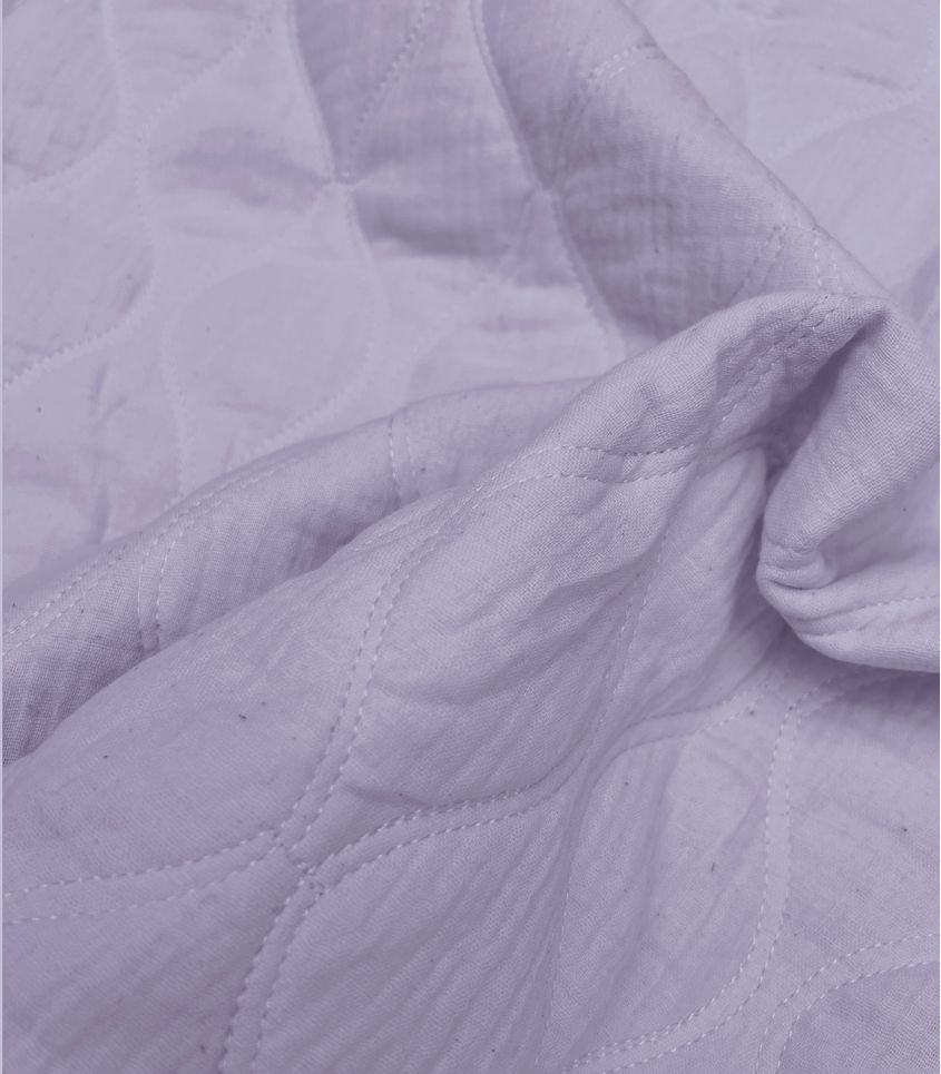 Tissu double gaze matelassée Olva - Lilas