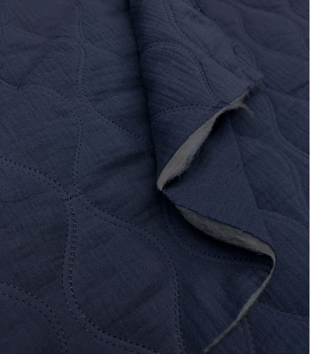 Tissu double gaze matelassée Olva - Navy