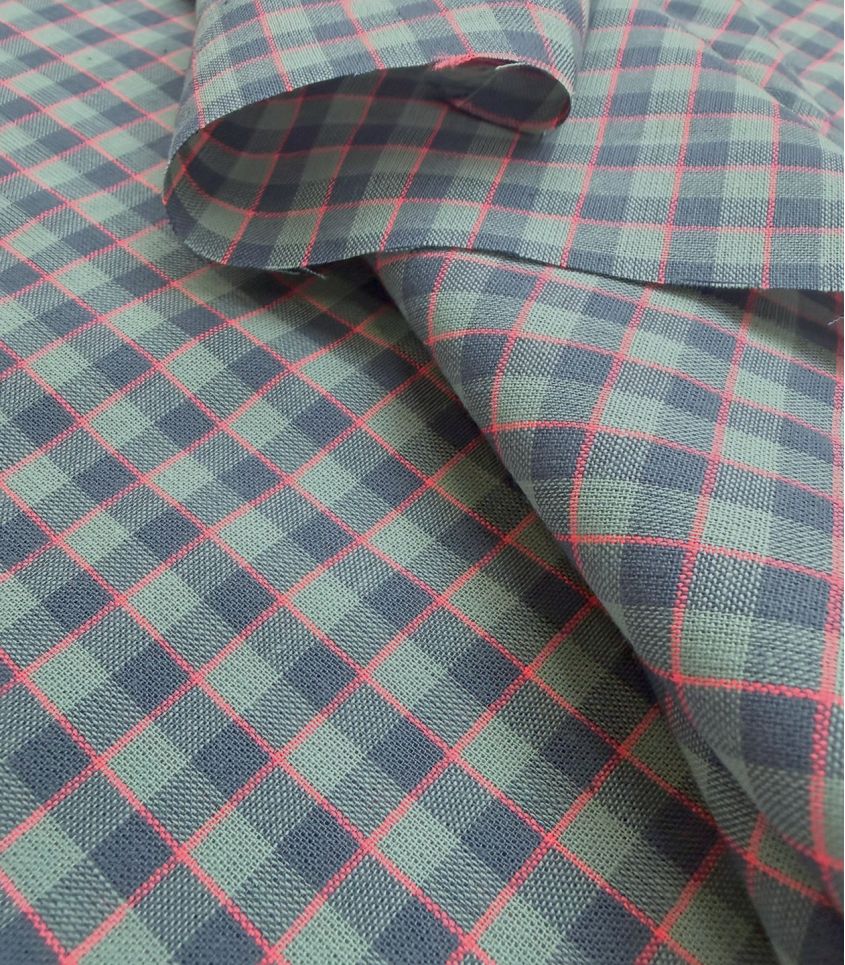 Tissu carreaux Blue & Néons 