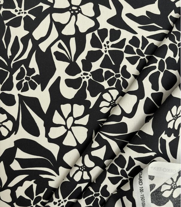 Tissu coton viscose - Fleurs Arty