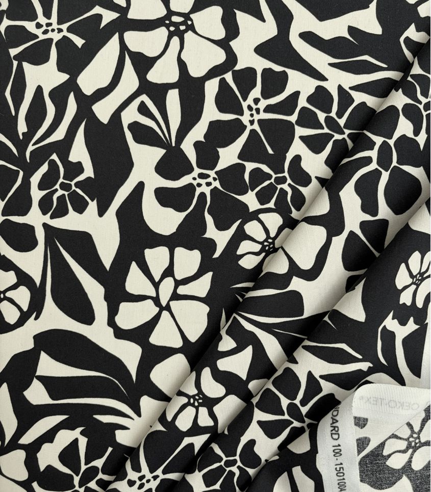 Tissu coton viscose - Fleurs Arty
