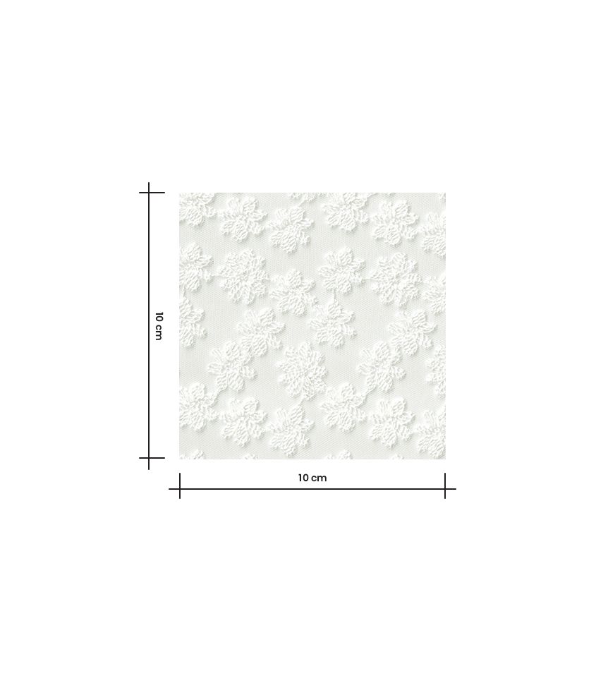 Tulle fin brodé Fleurettes - écru Tulle fin brodé Fleurettes - écru