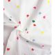 Tissu coton brodé - Coeurs