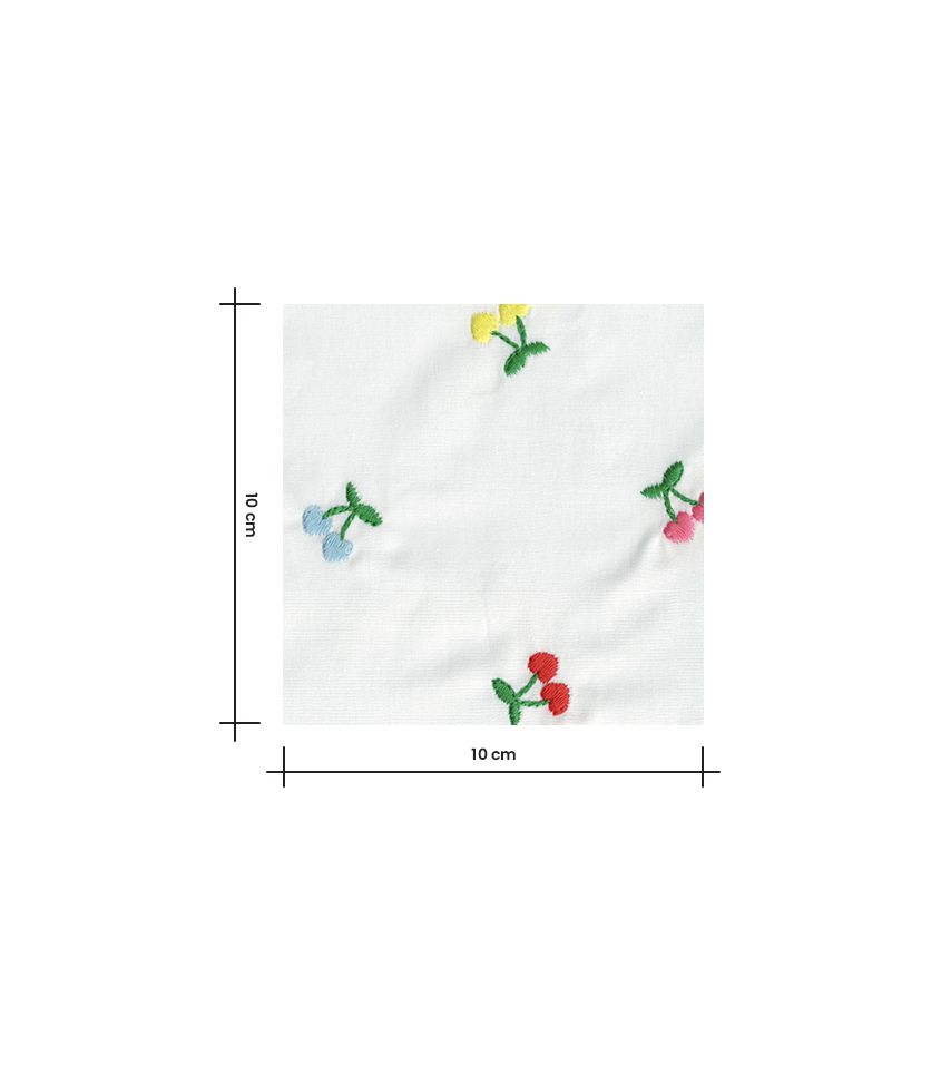 Tissu coton brodé - Cherry Tissu coton brodé - Cherry