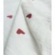 Double gaze brodée - Coeurs rouges