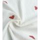 Double gaze brodée - Coeurs rouges