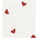 Double gaze brodée - Coeurs rouges