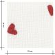 Double gaze brodée - Coeurs rouges