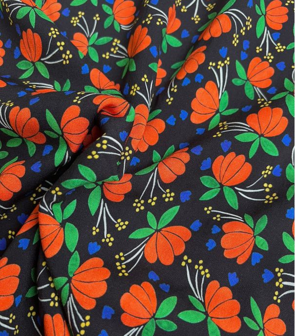 Tissu viscose Cœur de Fleur