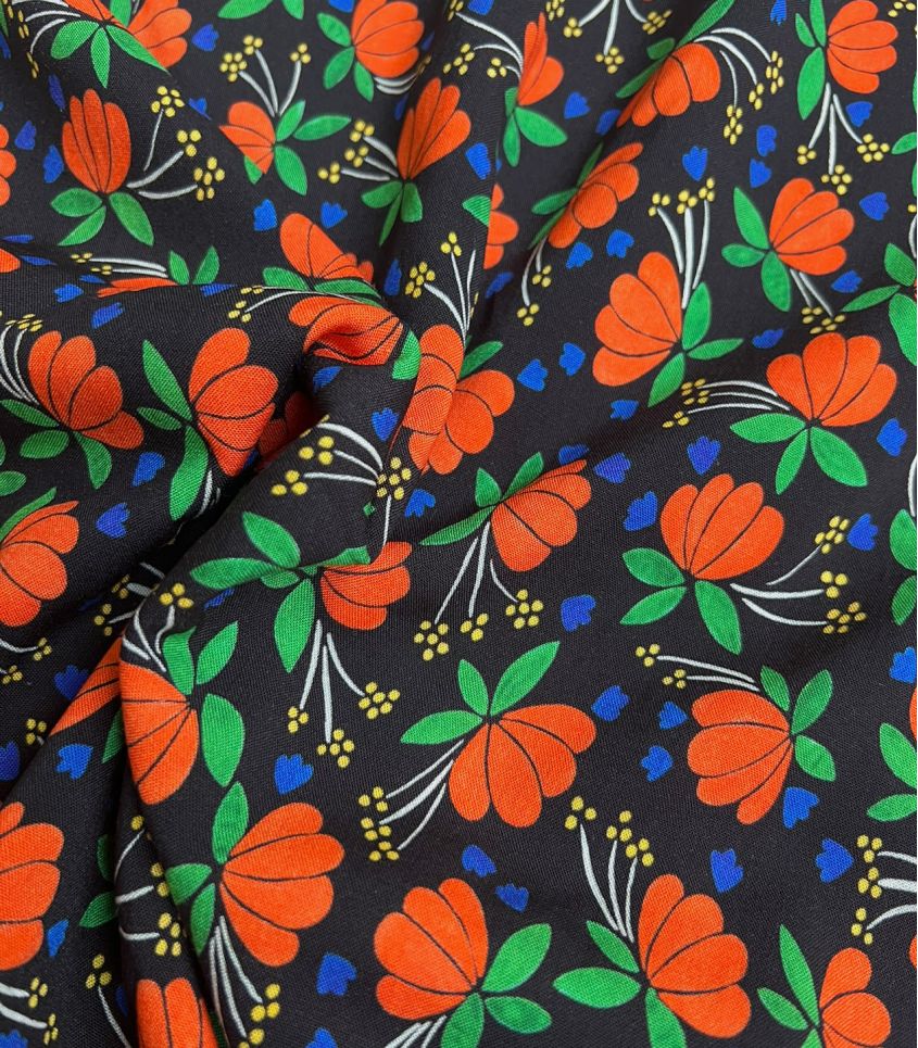 Tissu viscose Coeur&nbsp;de Fleur