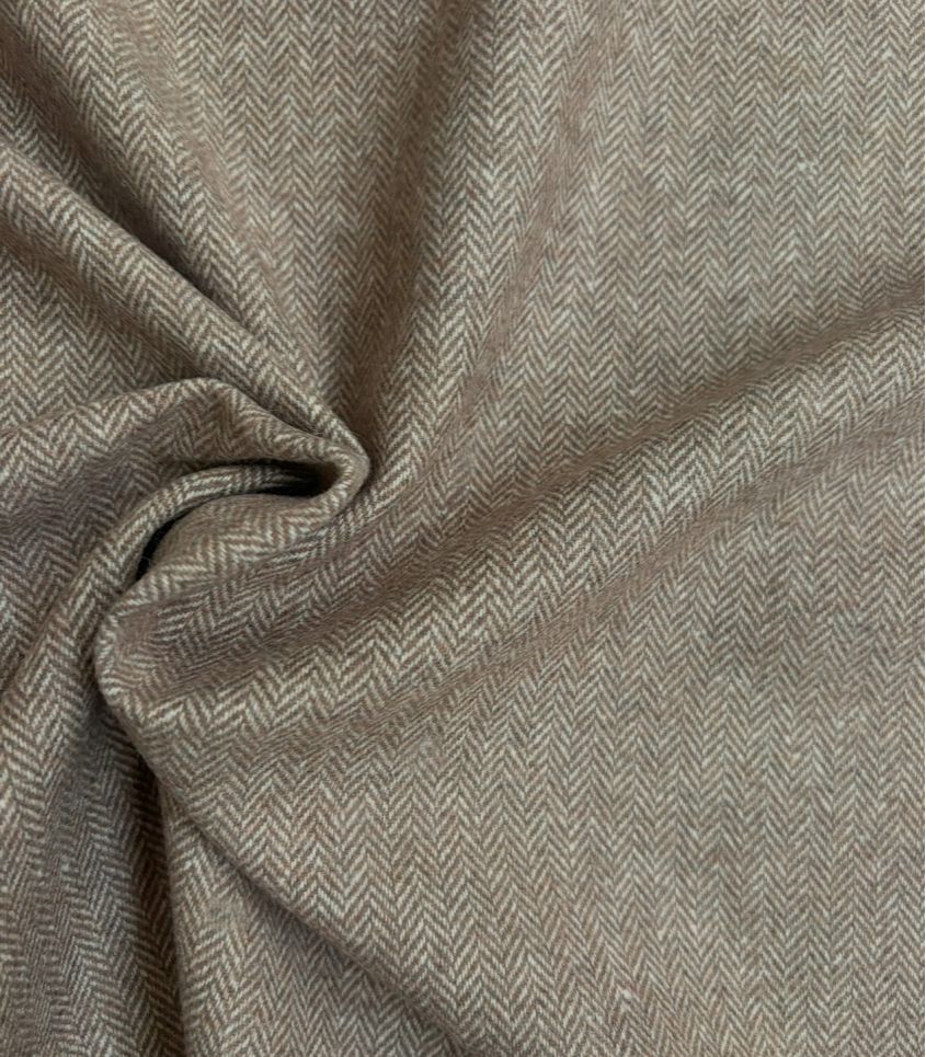 Tissu lainage Petits Chevrons Taupe