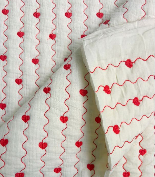 Tissu double gaze matelassé - Amour Fou