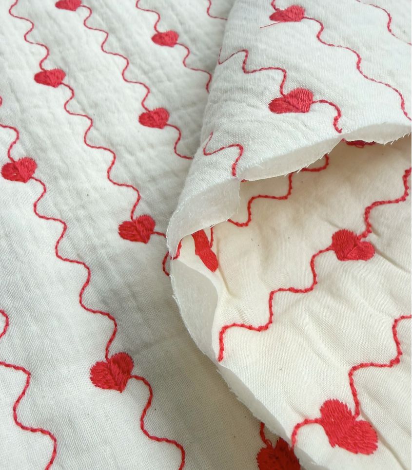 Tissu double gaze matelassé - Amour Fou Tissu double gaze matelassé - Amour Fou