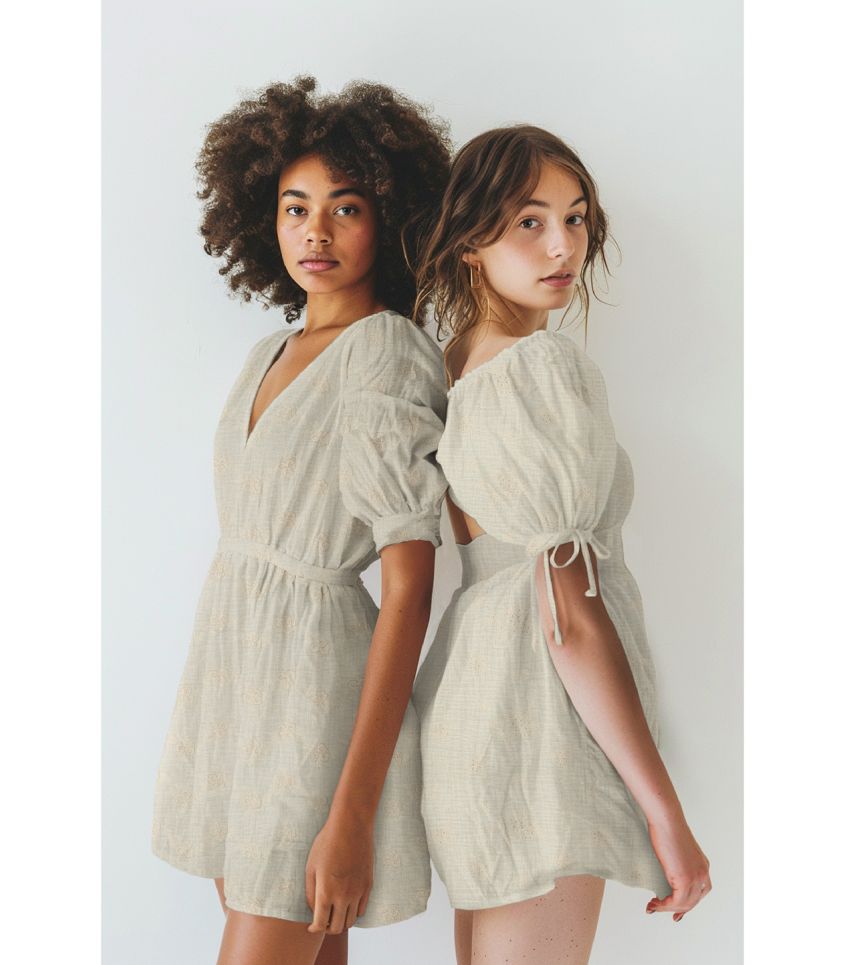 Double gaze brodée- Fleurs Romantiques Double gaze brodée- Fleurs Romantiques