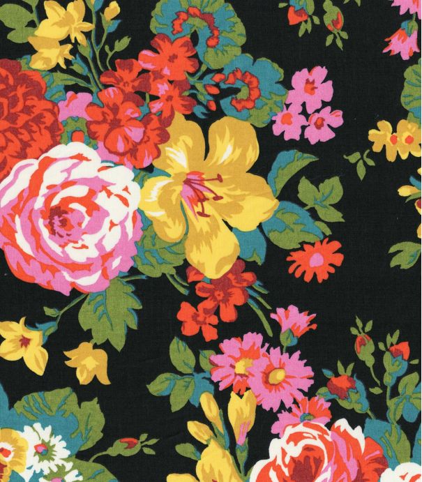 Tissu Liberty Flower Crown - Black