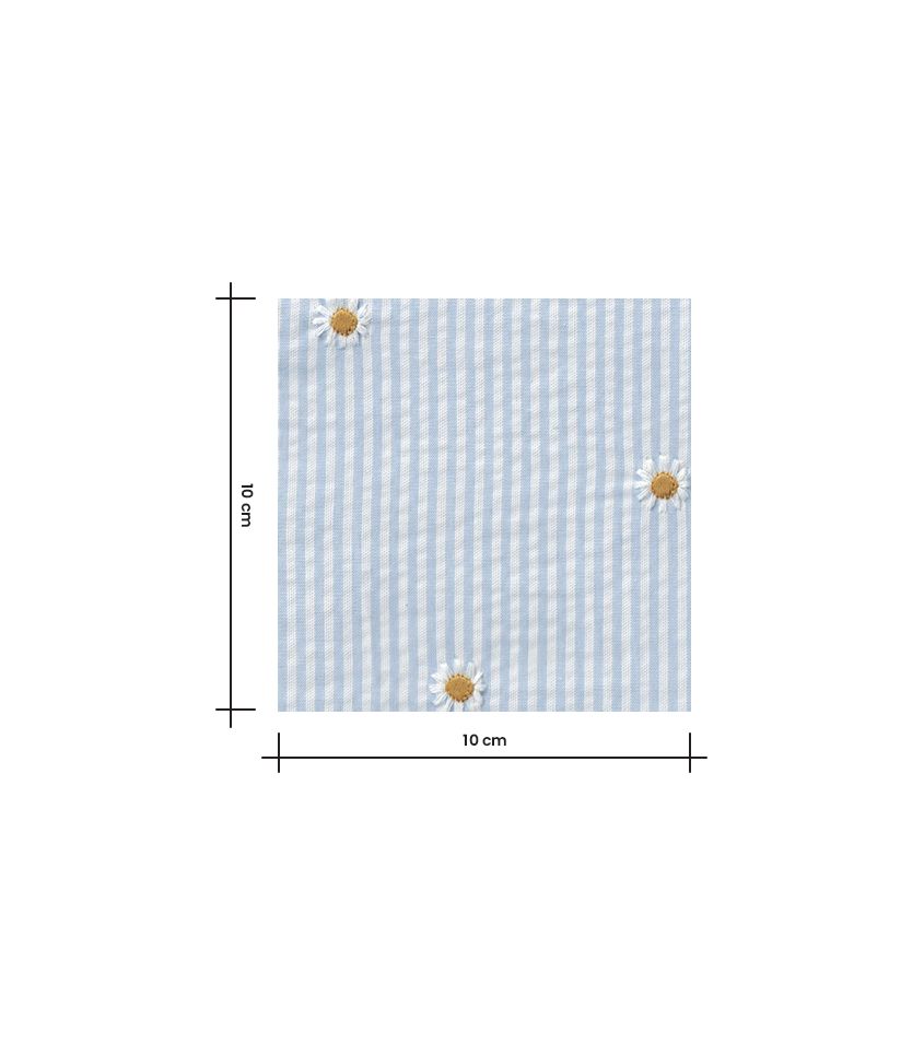 Tissu seersucker ciel - Marguerite Tissu seersucker ciel - Marguerite