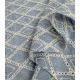 Tissu chambray brodé - Losanges