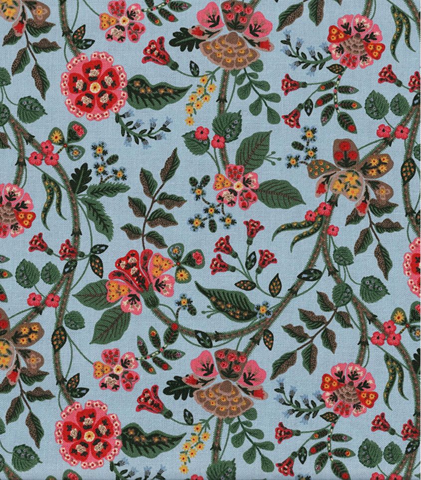 Tissu coton Gracie- Blue