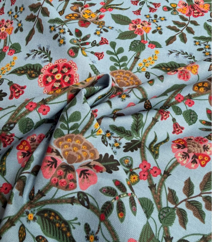 Tissu coton Gracie- Blue Tissu coton Gracie- Blue