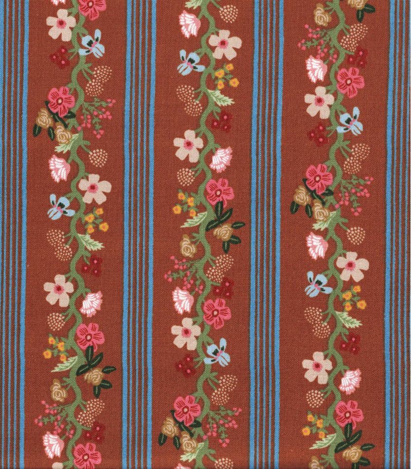 Tissu coton Rayures Gracie- Toffee