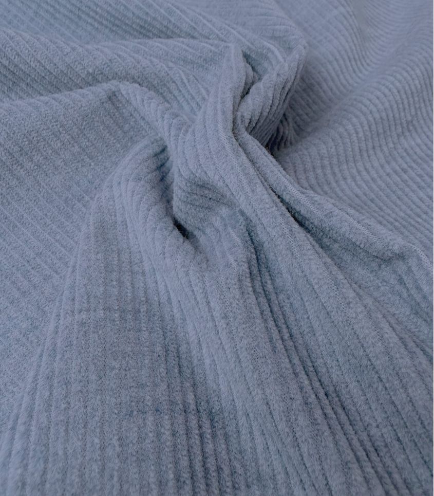 Tissu velours côtelé souple - Bleu jean Tissu velours côtelé souple - Bleu jean