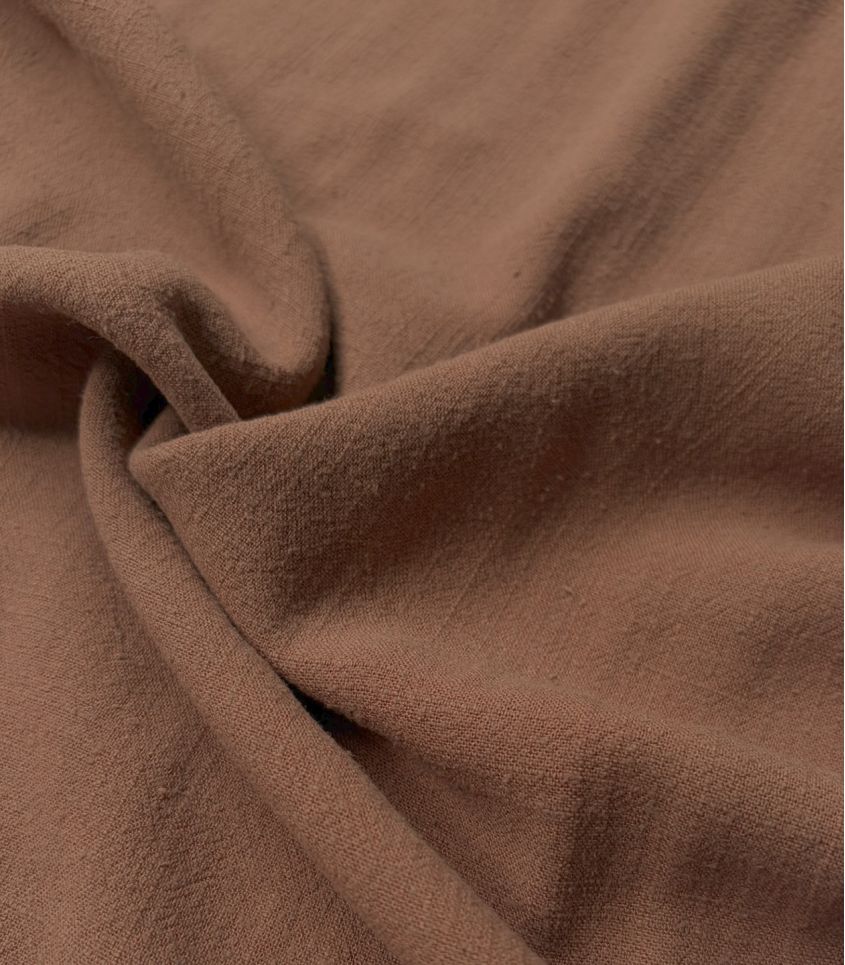 Tissu Lin viscose - Châtaigne