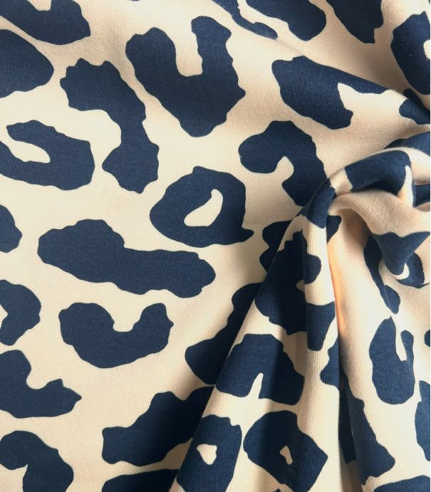 Tissu Sweat Big Léo - Navy