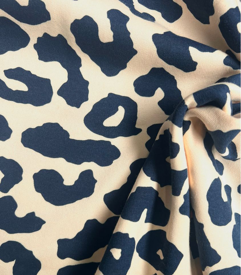 Tissu Sweat Big Léo - Navy