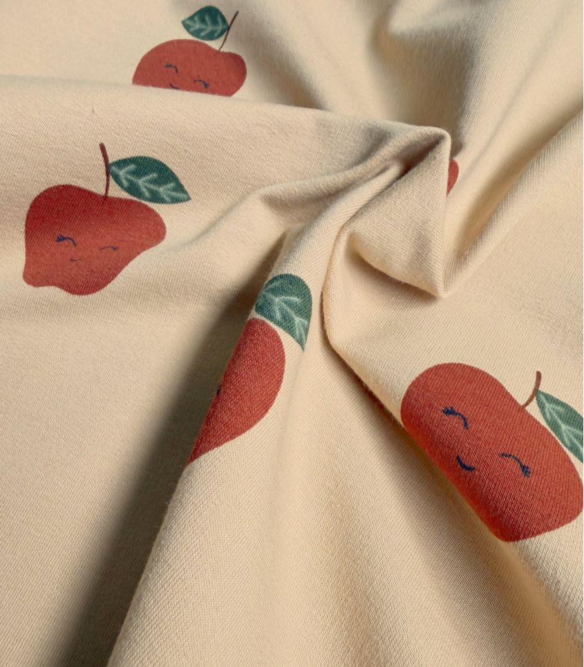 Tissu french terry imprimé - Pom Pom Tissu french terry imprimé - Pom Pom